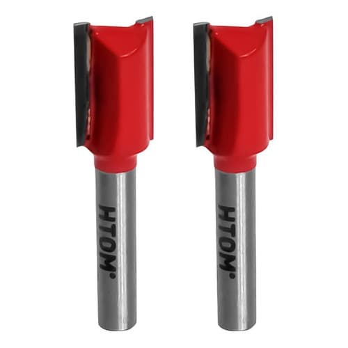 Kit 2 Fresa Reta 1/2 Haste 1/4 Corte Duplo Metal Duro Tupia