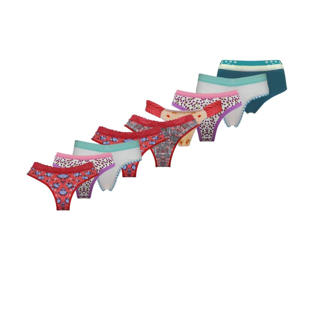 Kit 10 Calcinhas Confortaveis Estampadas Sortidas Feminino