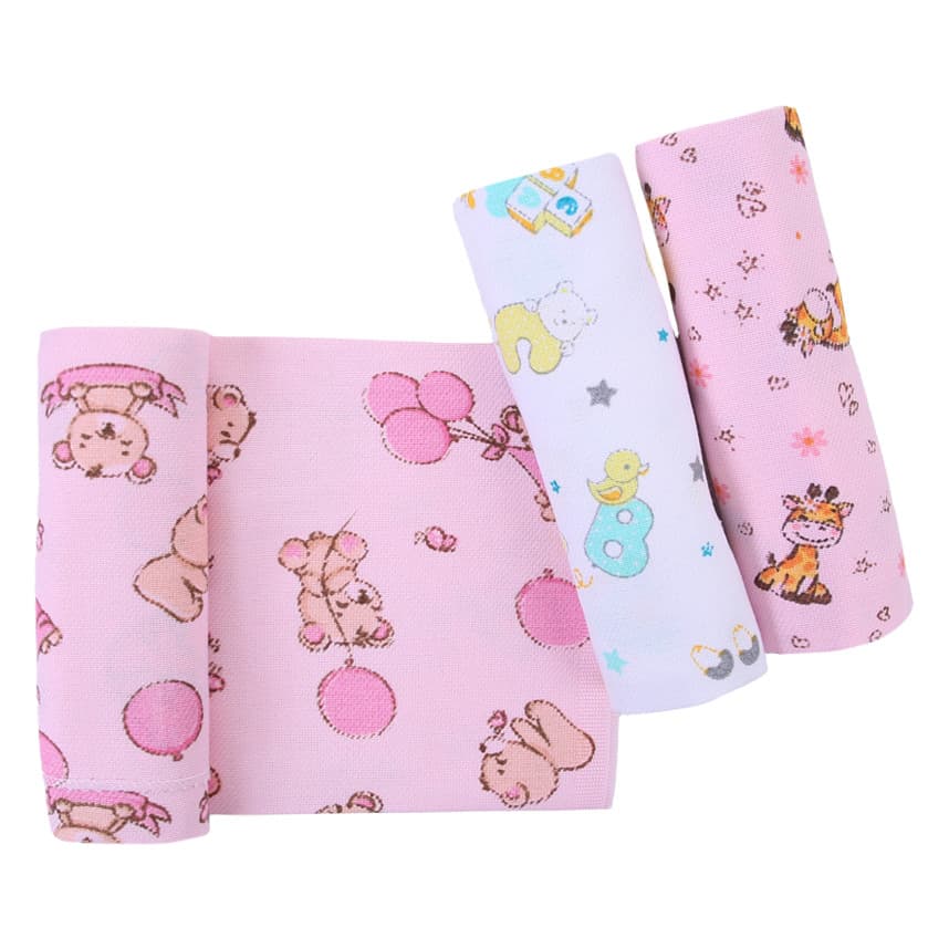 Kit Cueiro Flanelado Incomfral Bercinho Estampado - 03 Peças 80cmX50cm