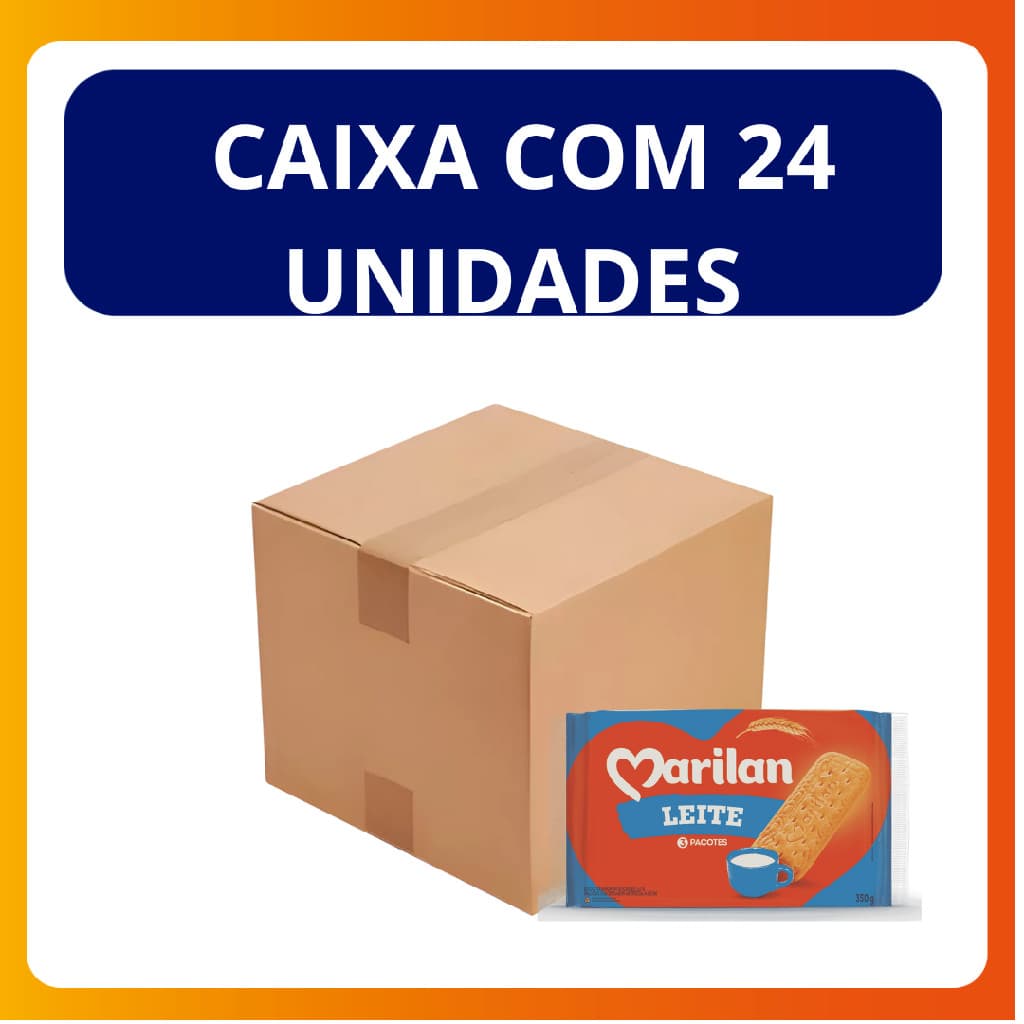 Kit c/ 24 Unidades Biscoito Doce Marilan Leite 350g
