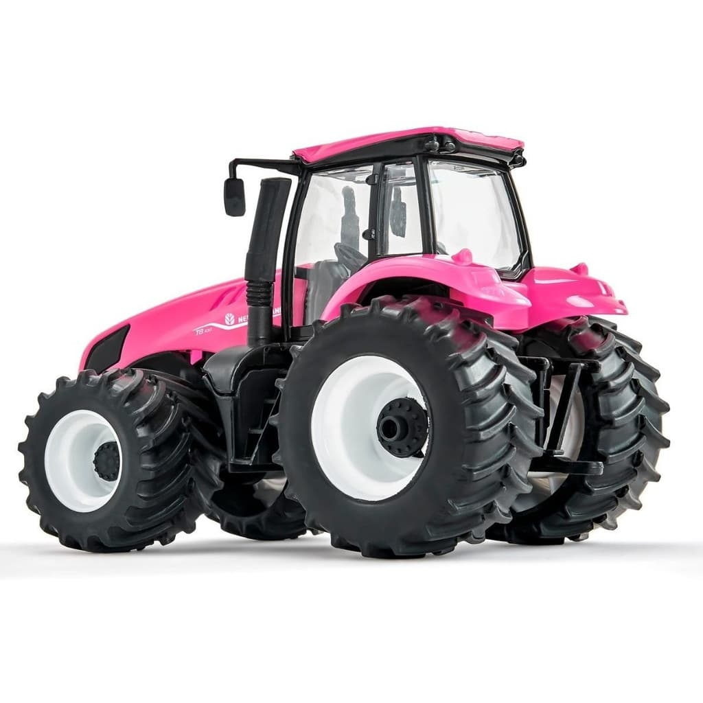 Trator Miniatura New Holland T8 Rosa Infantil Brinquedo