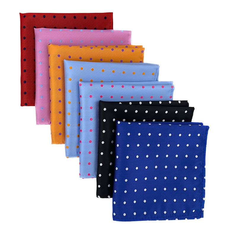 Lenço de terno masculino lenço quadrado bolinhas bolso quadrado poliéster seda 25*25CM
