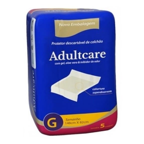 Protetor Descartável De Colchão - Adultcare. Pct 5 Und