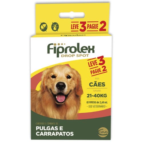 Antipulgas e Carrapatos para Cães Ceva Fiprolex Drop Spot de 2,68 mL Cães de 21 a 40 Kg