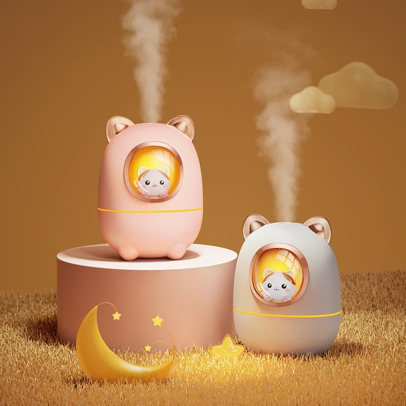 Desenhos animados gato ar umidificador estilo bonito óleo essencial perfume  neblina pulverizador refrigerador