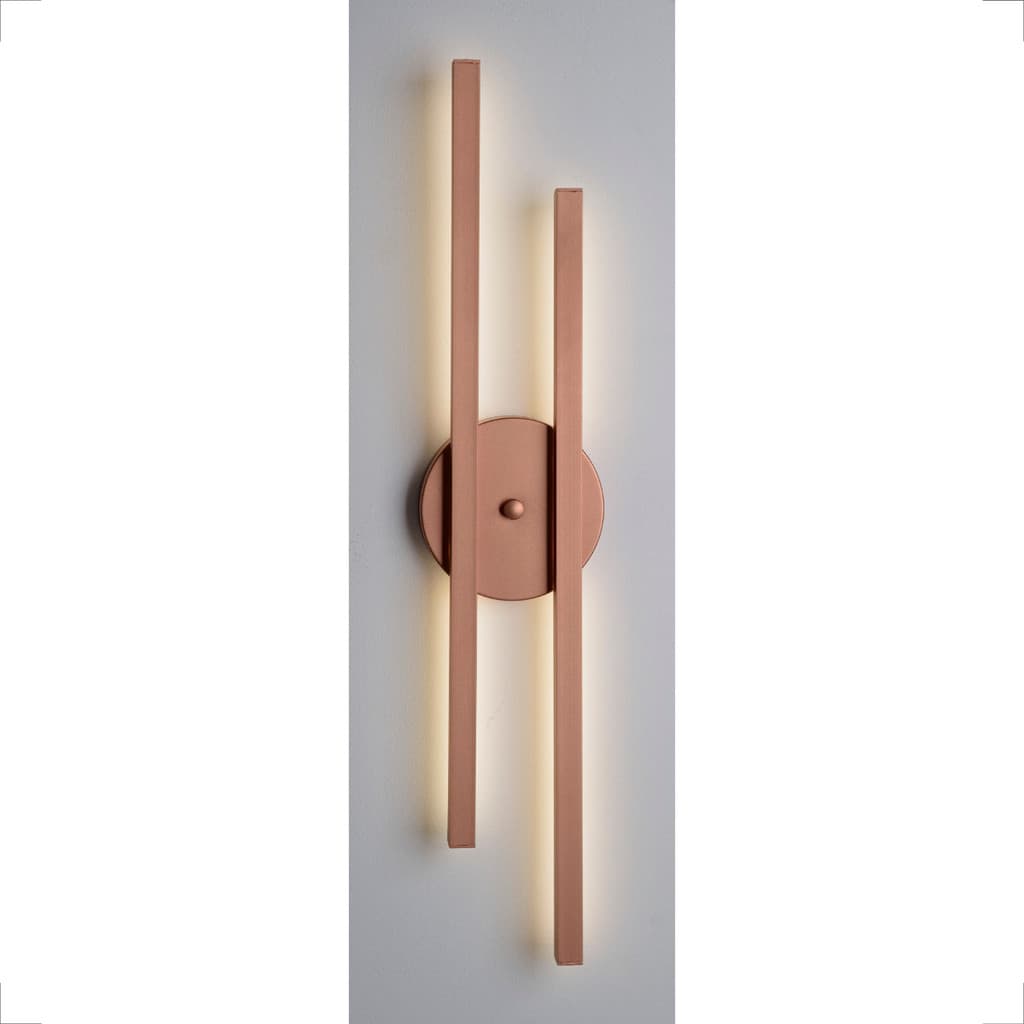 Arandela/2 de Parede Linear Moderna de Led Luz Indireta Alumínio Cor Cobre