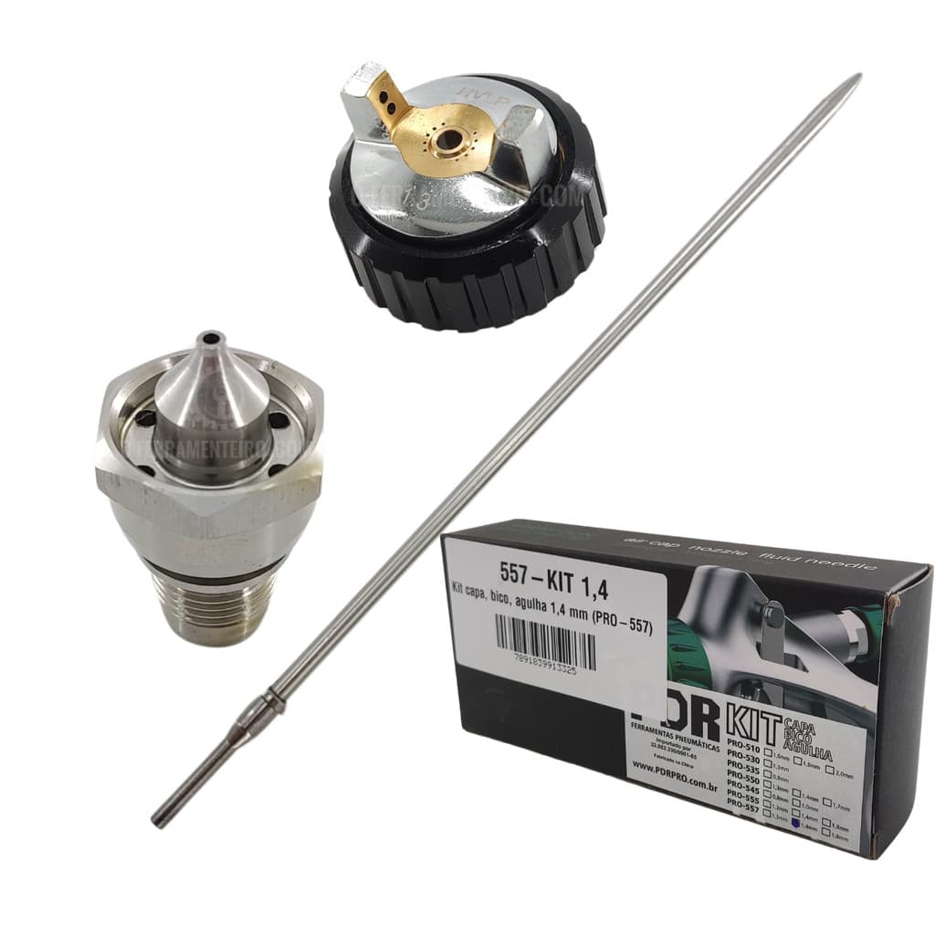 Kit Jogo Reparo Pistola De Pintura Pintura 1.4mm PRO-557 PDR