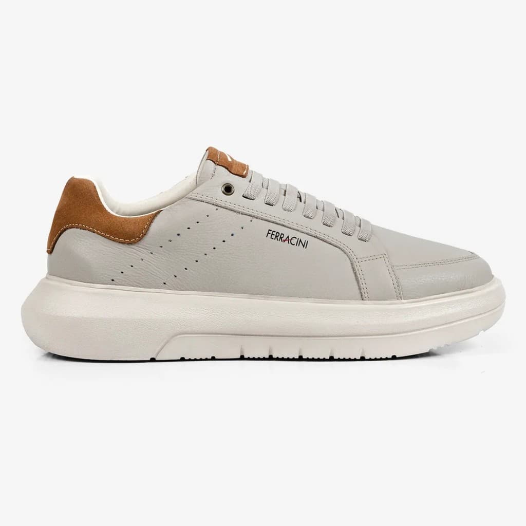 Sapatenis Masculino Sneaker Ferracini Energy Em Couro Legitimo Original