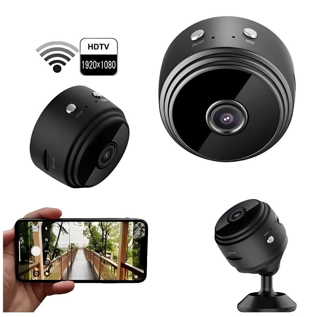Câmera IP A9 Mini HD Sensor De Presença WI FI 110v Grava Em Cartão de Memória Com Suporte Para Encaixe