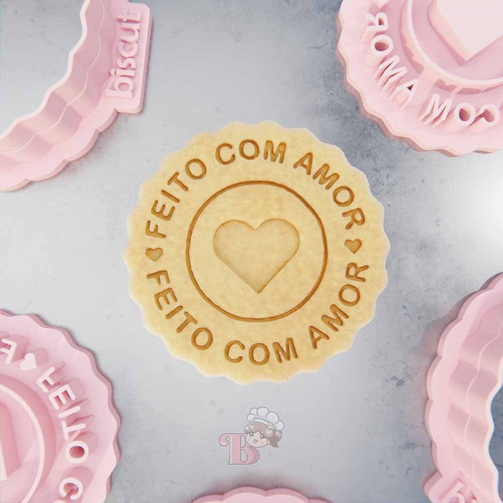 Carimbo + Cortador Feito com amor 2