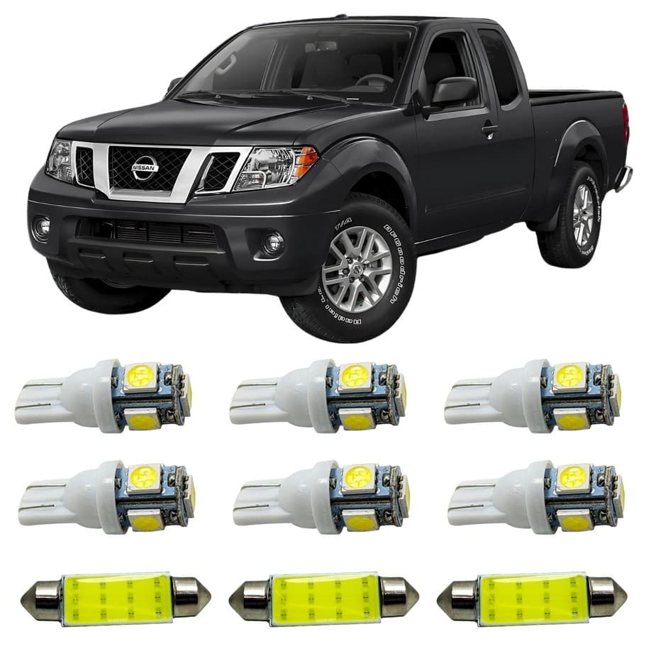 Kit Led Interno Externo Nissan Frontier 2008 A 2015 Luz Farolete Ré Placa Teto