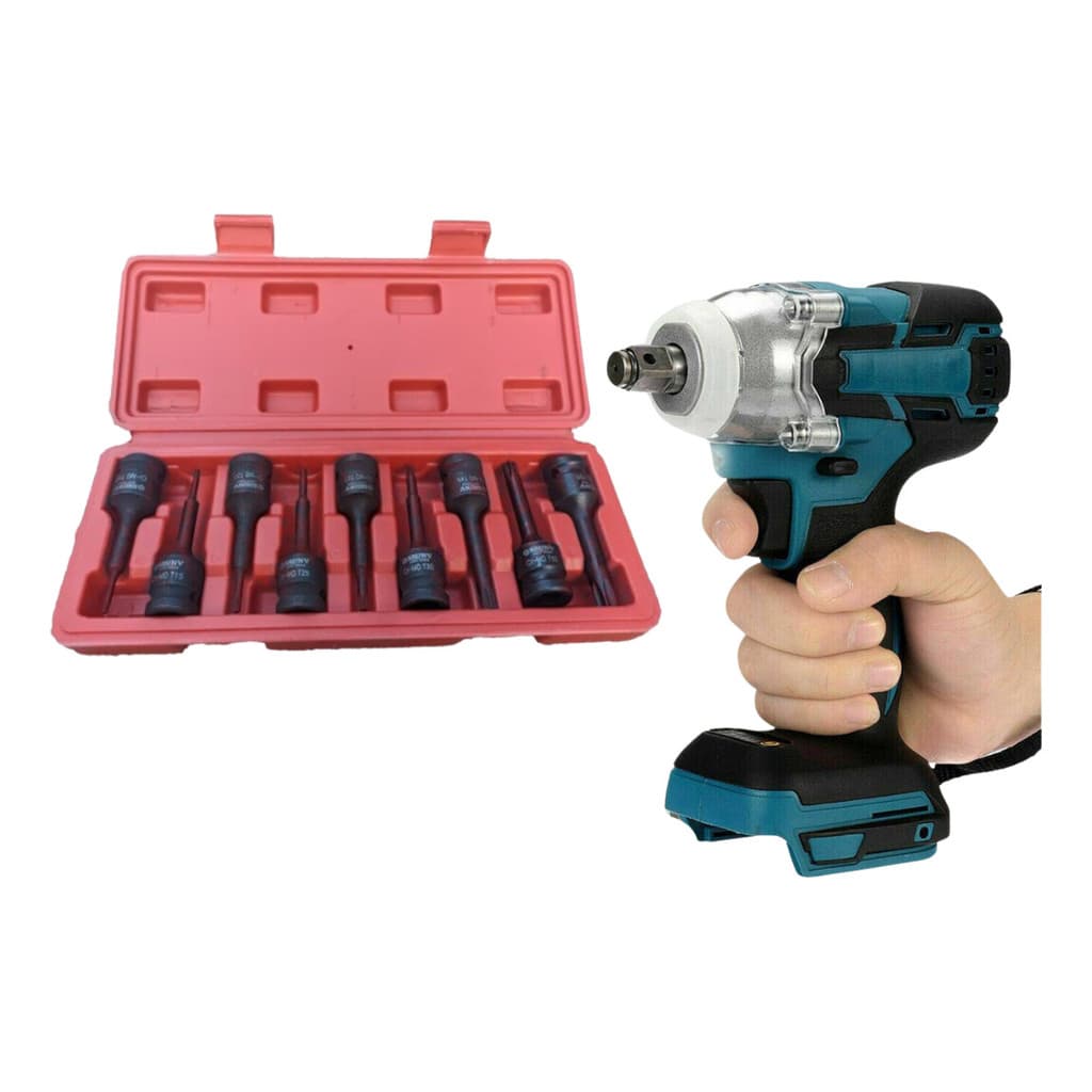 Jogo Torx Longo De Impacto Soquete Encaixe De 1/2  T10 A T55