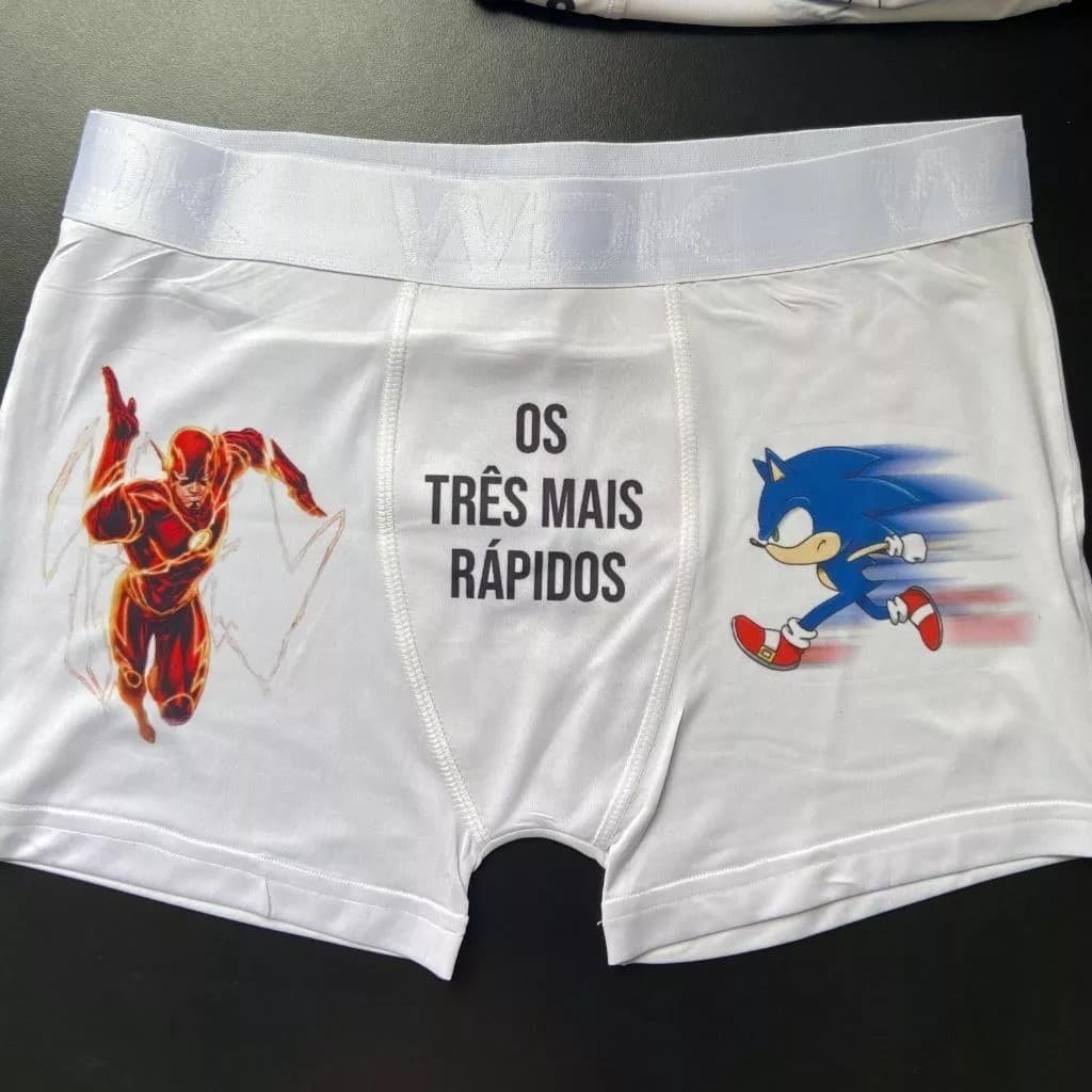 Cueca Box Personalizada Sonic e Flash "Os três mais rápidos