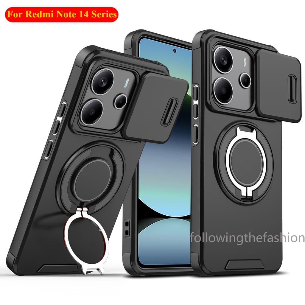 Caixa Para Xiaomi Redmi Note 14 4G Note14 14Pro 14Pro + 5G Capa De Telefone À Prova De Choque Armadura De Metal Suporte