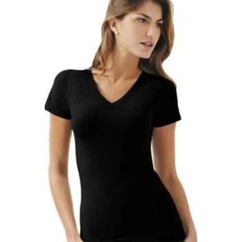 Blusa Feminina Gola V manga Curta Tshirt Baby Look Blusinha Basica
