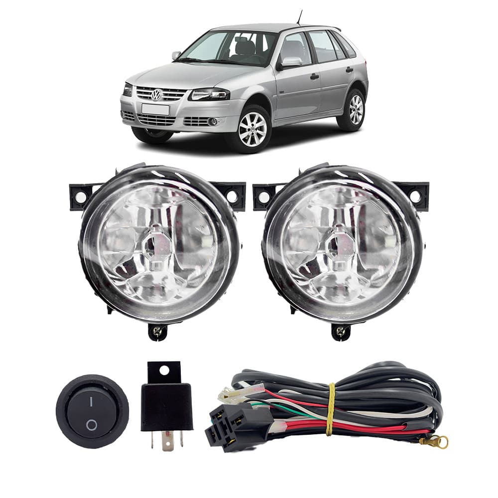 Kit Farol de Milha Gol Parati G4 2006/2014 + Botão Tic Tac