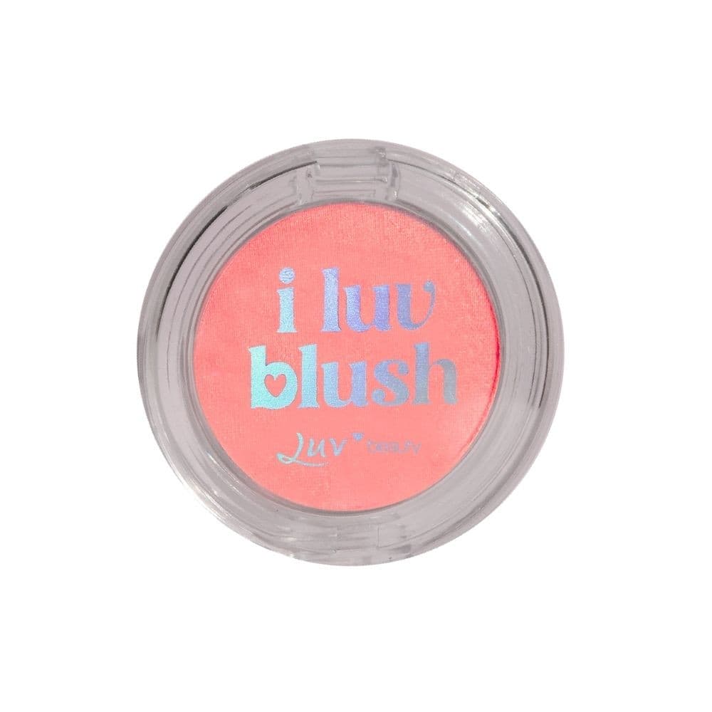 Blush Compacto Luv Beauty I Luv Blush Cor Happy Vegano Cintilante Alta Pigmentação Longa Duração