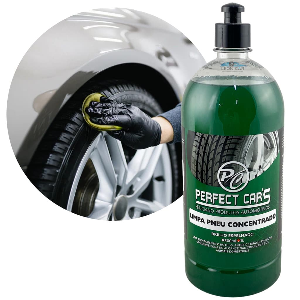 Pneu Pretinho Automotivo 1 Litro Limpa Pneu Concentrado Brilho Espelhado Perfect Cars