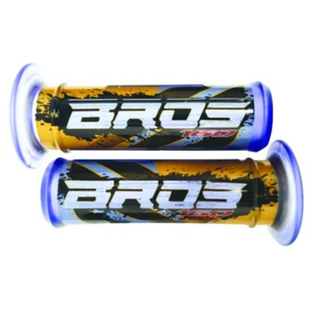 Manopla Punho Luva Para Moto Esportiva Custom Bros 160 Dourada Gel Gráfica Macia.