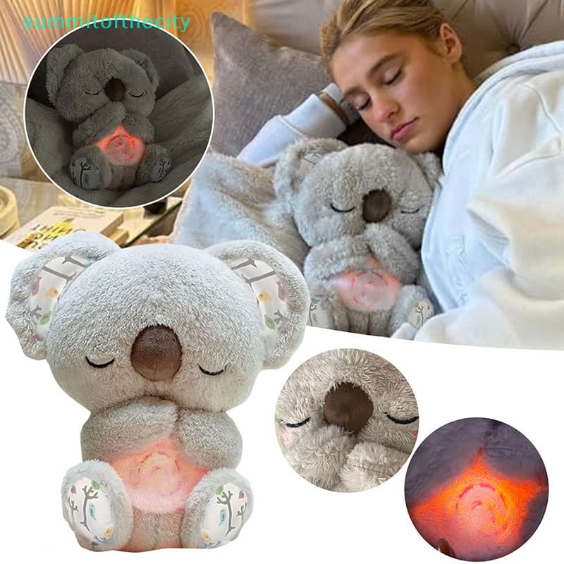 [Soomitofthecity]Soothing Koala Urso Respiratório Ansiedade Aliviar Brinquedos com Educação Precoce Sensorial Luz Musica