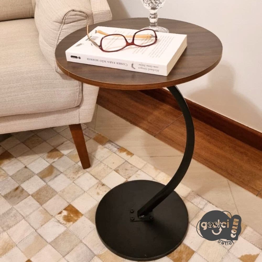 Mesa Canto Oval ou Redonda Decorativa Lateral  Apoio Sofá Cama Multiuso