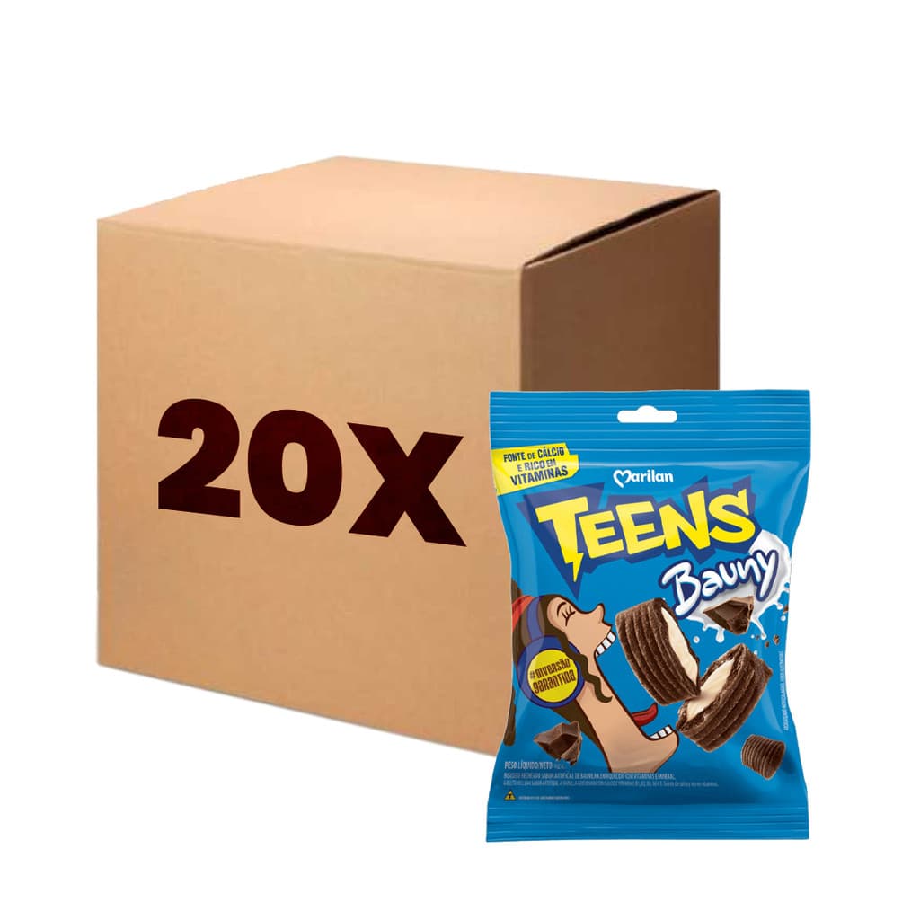 Kit com 20x Biscoito Teens Baunilha Marilan 30g