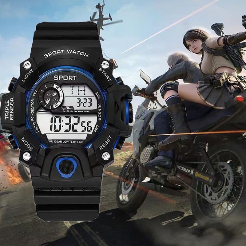 Relógio esportivo masculino LED relógio Digital multifuncional relógio militar à prova dwaterproof água ao ar livre lumi