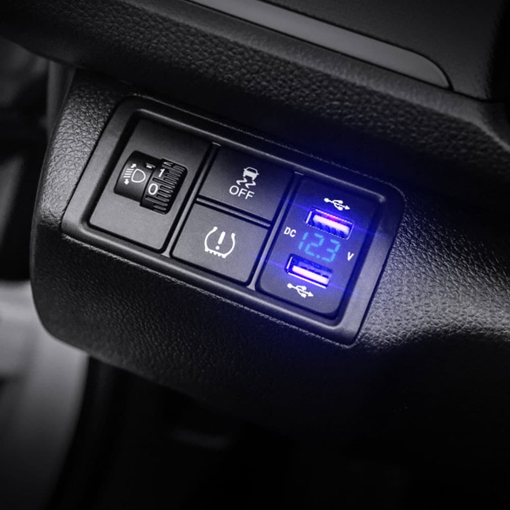 CF 4.2A Porta Dupla Toma Carregador De Telefone Rápido Com Voltímetro LED Carro USB Adaptador De Tomada Embutida 12V 24V