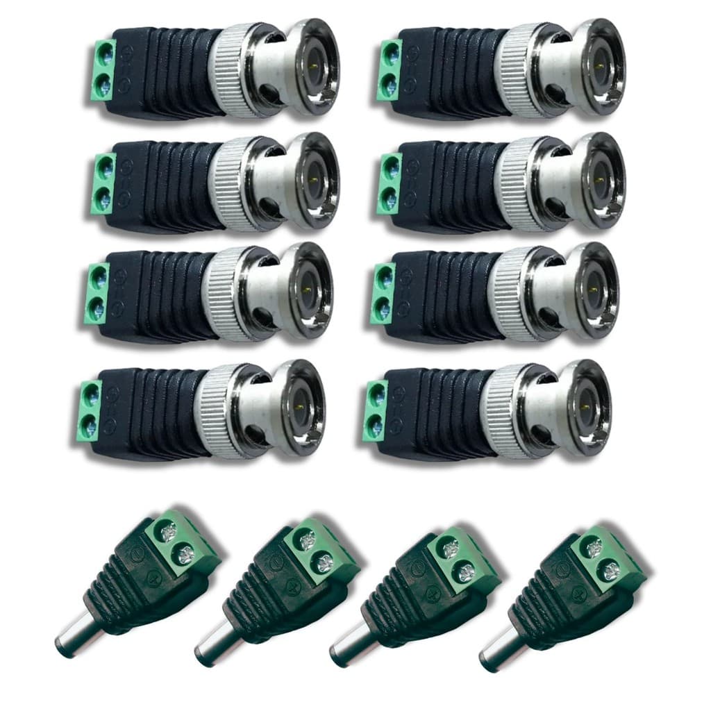 KIT 8 Conectores BNC Borne + 4 Conectores P4 | Escolha BNC Borne ou Mola!