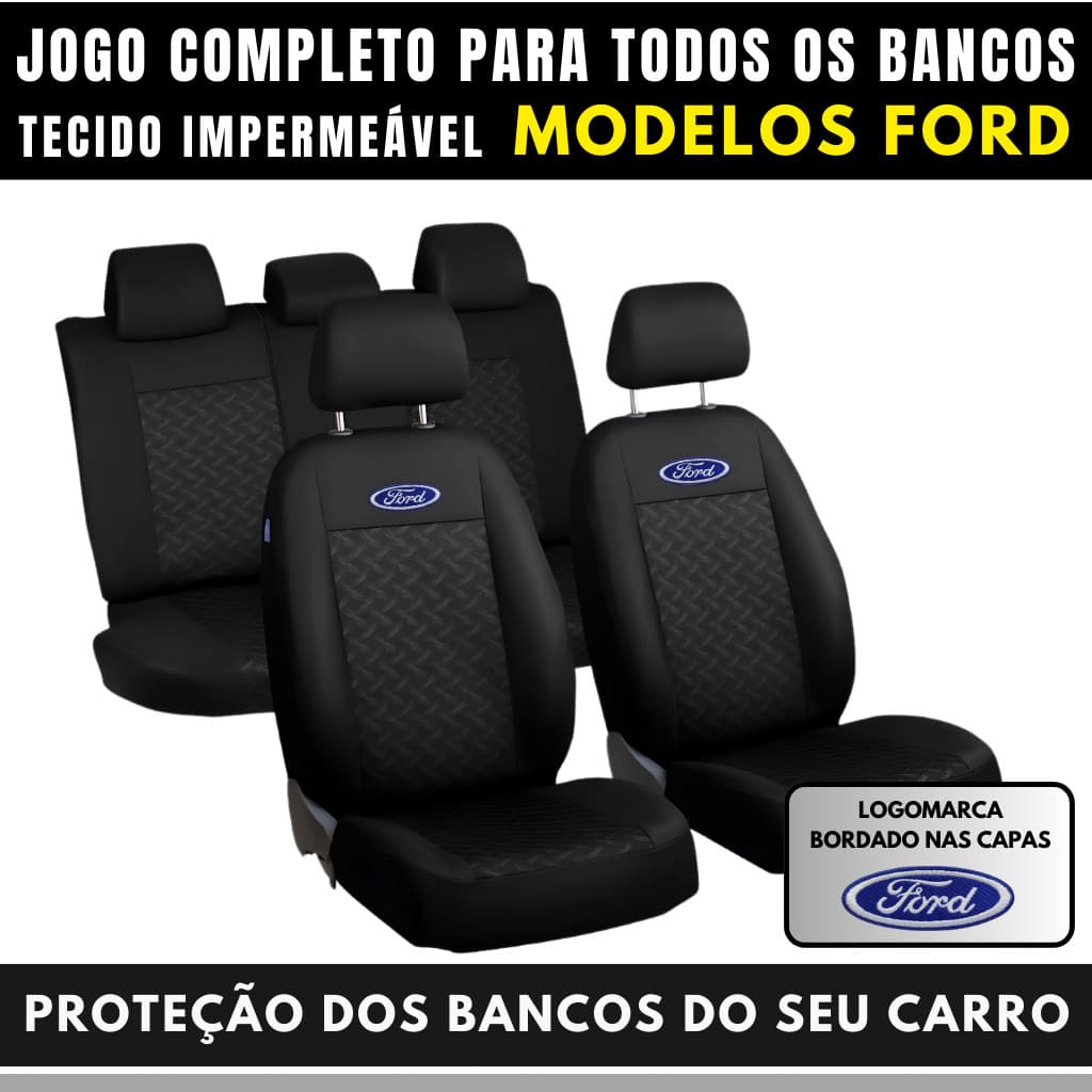 Capa Para Banco Automotivo Carro Ford Tecido Grosso Impermeável Acolchoado Todos Veículos Ford 5 Lugares