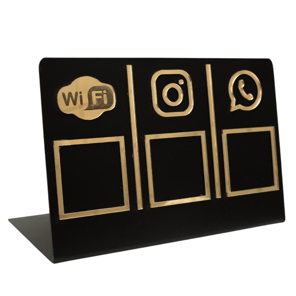 Display de Mesa Qrcode WI-FI, Insta e WhatsApp  15 x 20
