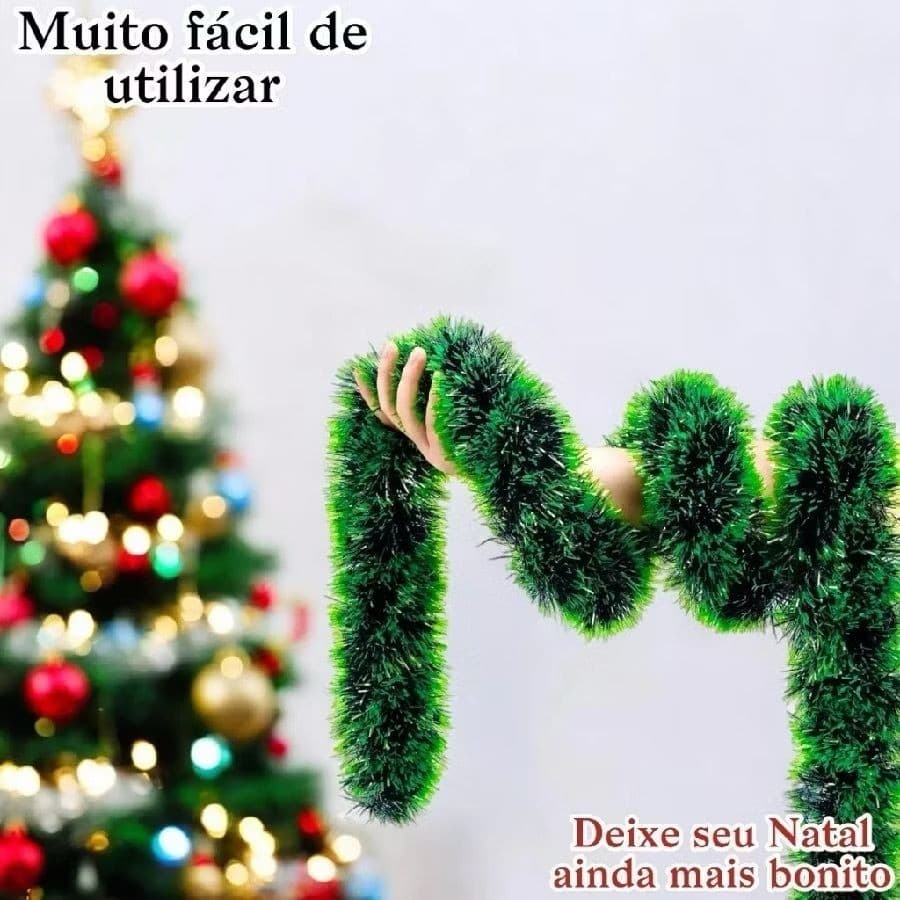 KIT  2 3 4 5 Festão Verde opaco Decoração Natalina arvore Natal 2 Cada Metros 8cm
