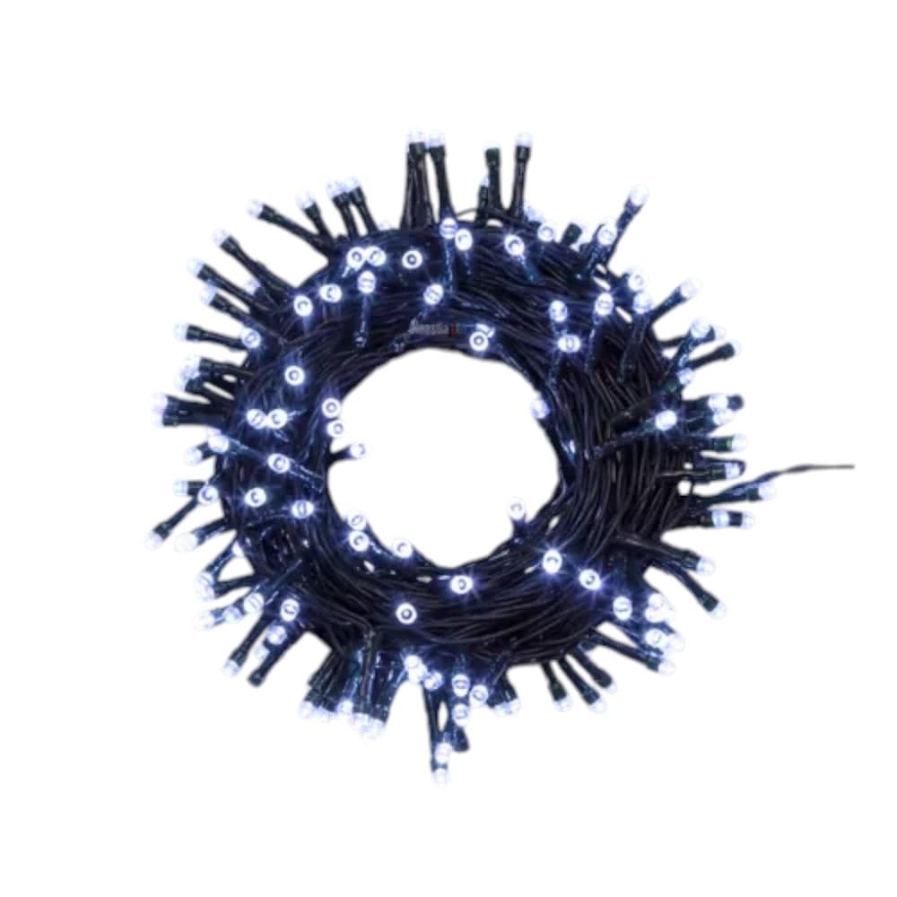 Cordão Pisca 300 Led 8 Funções 30 M Bivolt Branco Frio