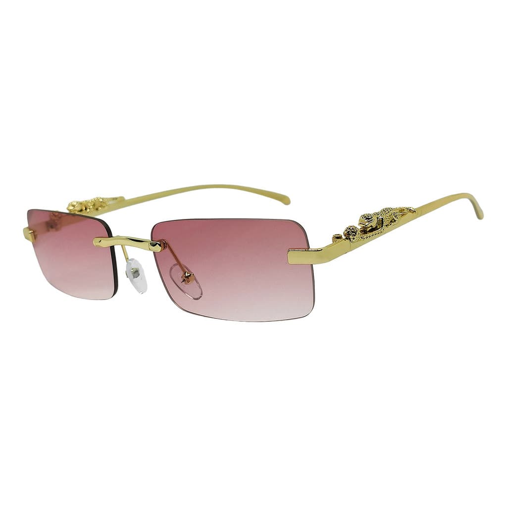 Óculos De Sol Luxo Armação Em Metal Banhada Original + Case
