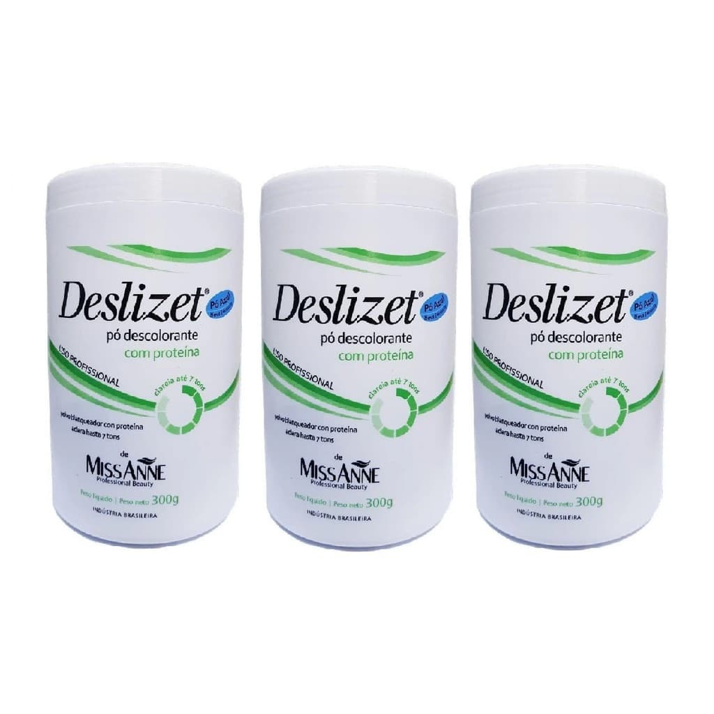 Miss Anne Pó Descolorante Deslizet Com Proteína 300g Kit 3un