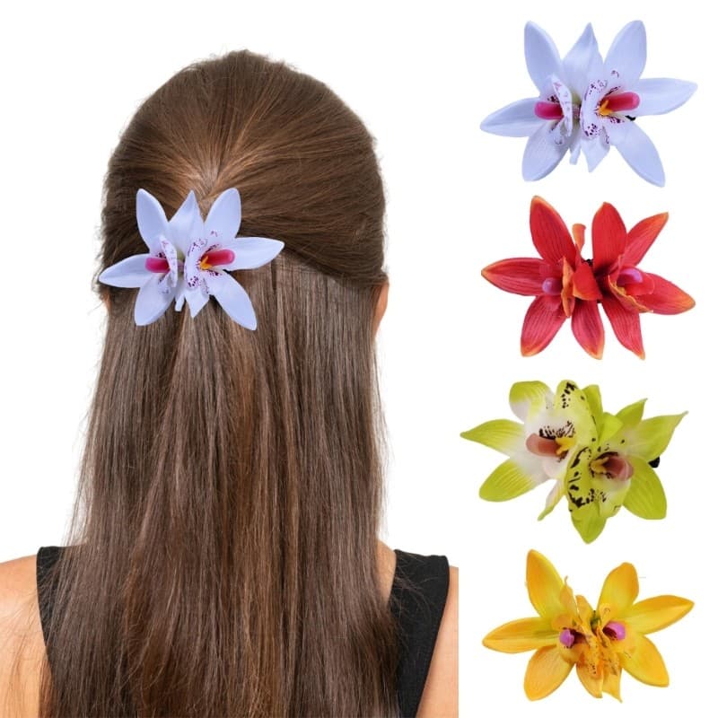XY Tecido Flor Grampo De Cabelo Casamento Hairpin Elegante Havaiano Feminino Presilhas Franja Lateral Clipe Decorações
