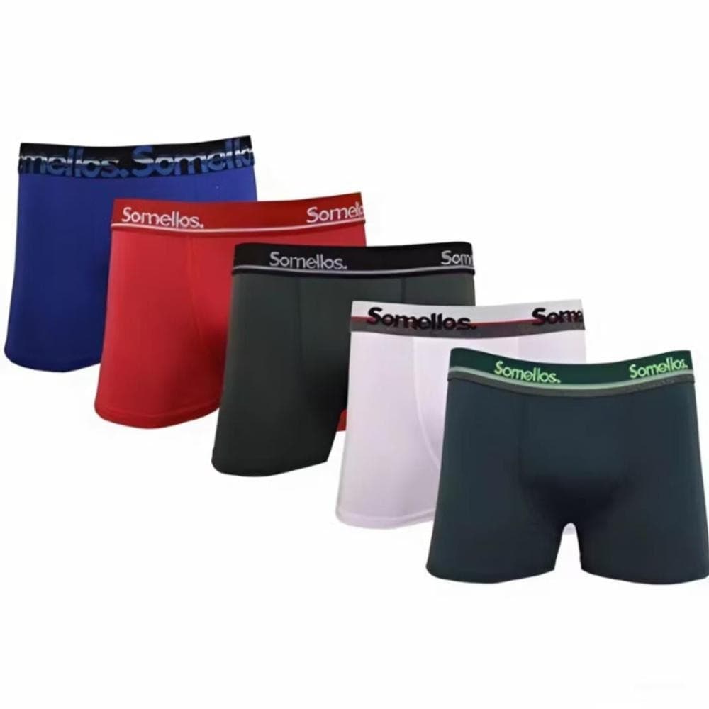 Kit 6 Cuecas Boxer de Microfibra Somellos – Maciez Elastica