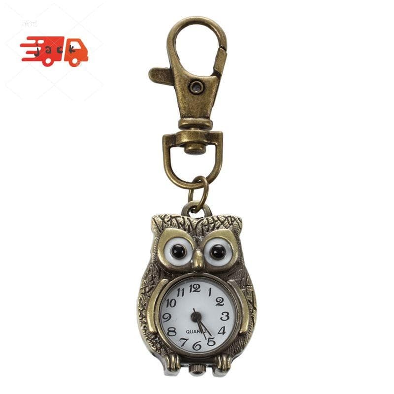 Chaveiro Relógio Forma Coruja 37X24Mm
