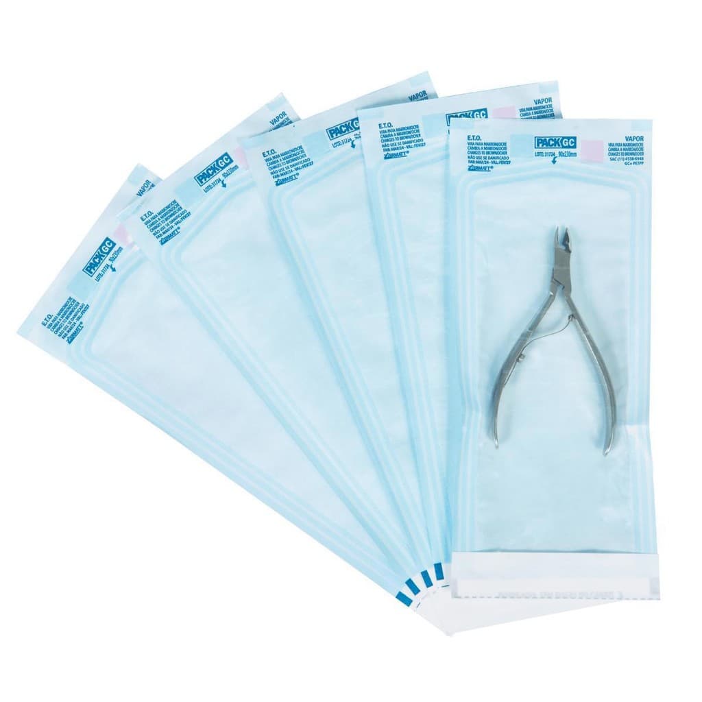 100 Envelopes Para Esterilização Alicate Cutícula 9cm X 23cm