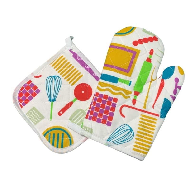 Kit Luva Termica Forno Com Descanso De Panela Cozinha Fogao