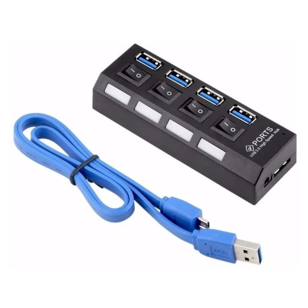 Hub Usb 3.0 Shinka 4 Portas De Até 5gbps C/ Led Botão On/off