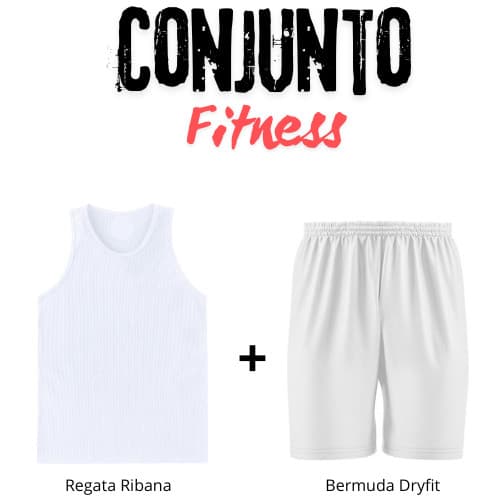 Kit Bermuda Dryfit com Regata Ribana para Atividade Física e Academia Sport