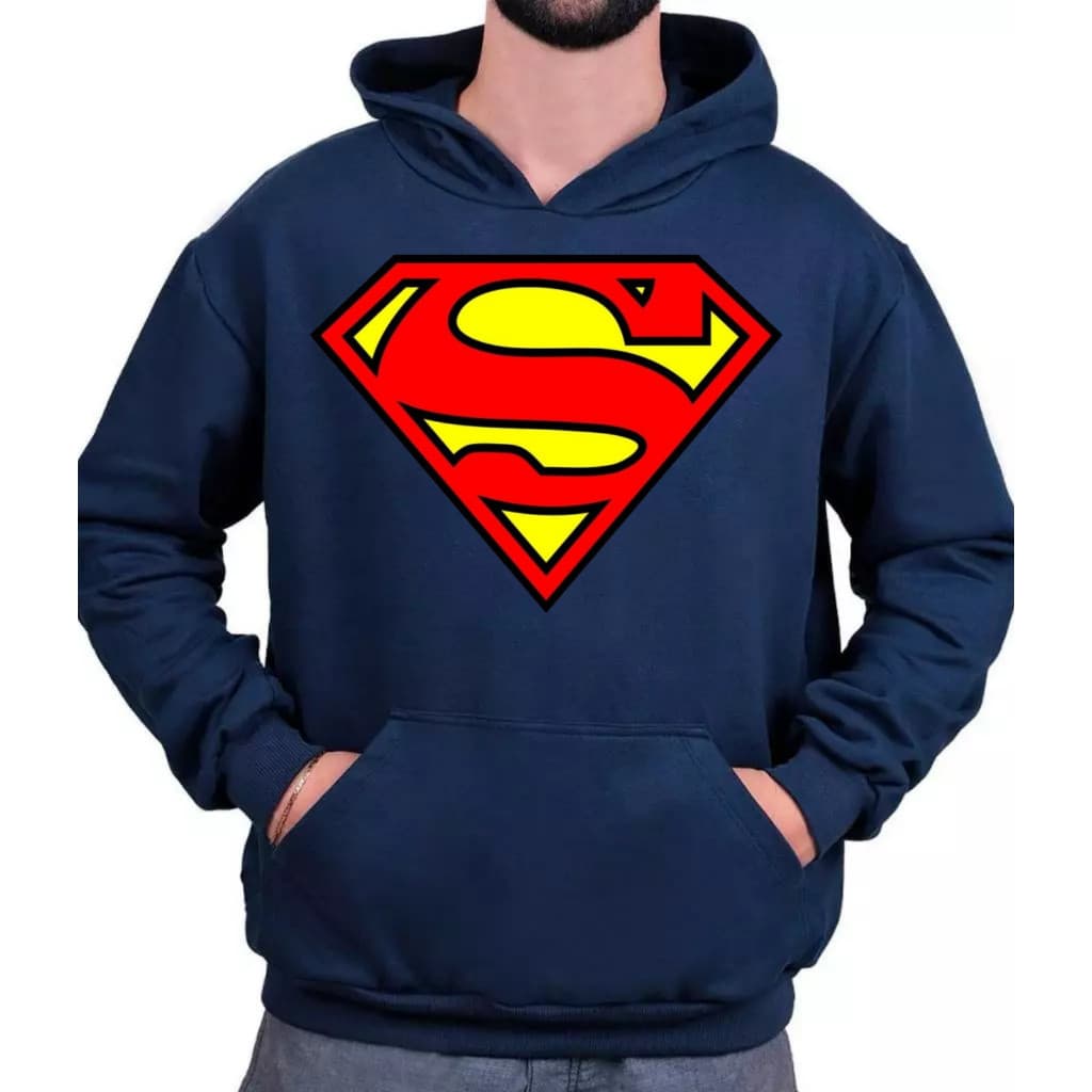 Blusa Moletom casaco de frio100% algodão superman super-homem unissex