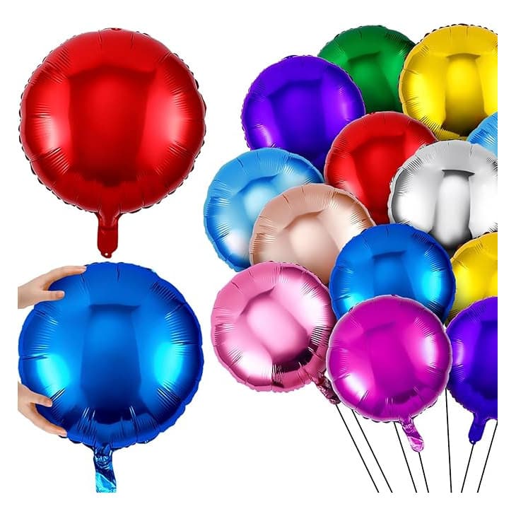 10 Balão Redondo Metalizado 18 Polegadas 45cm Diversas Cores