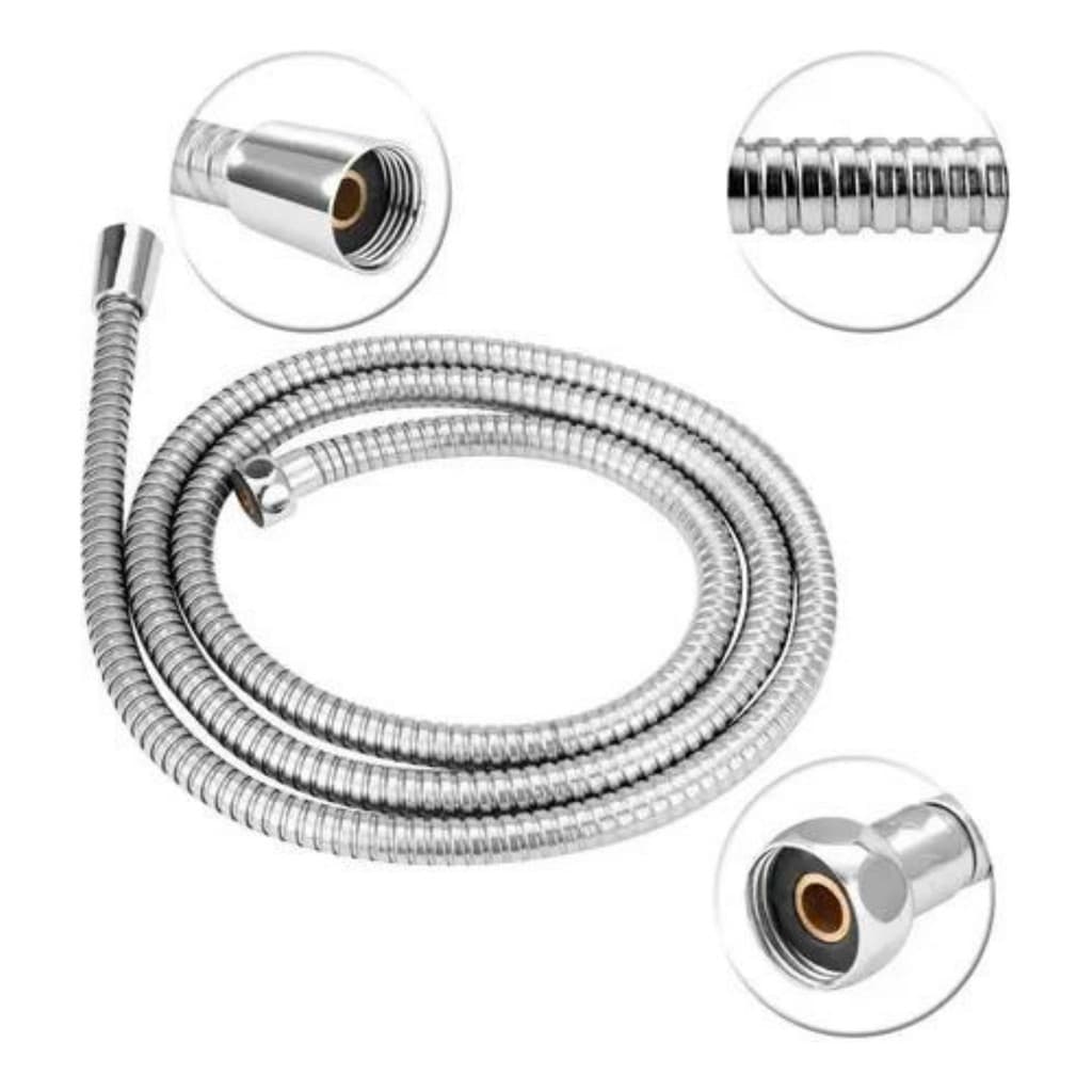 Engate Cano Mangueira Flexível Aço Inox 1,50 cm Ducha Higiênica Chuveiro Banheiro