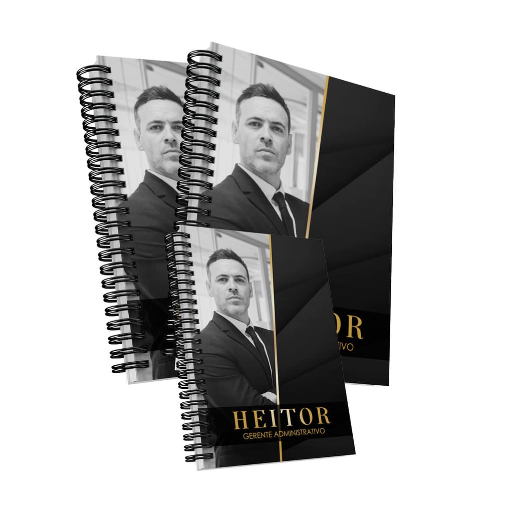 Kit Executivo Personalizado Agenda + 2  Caderno Masculino