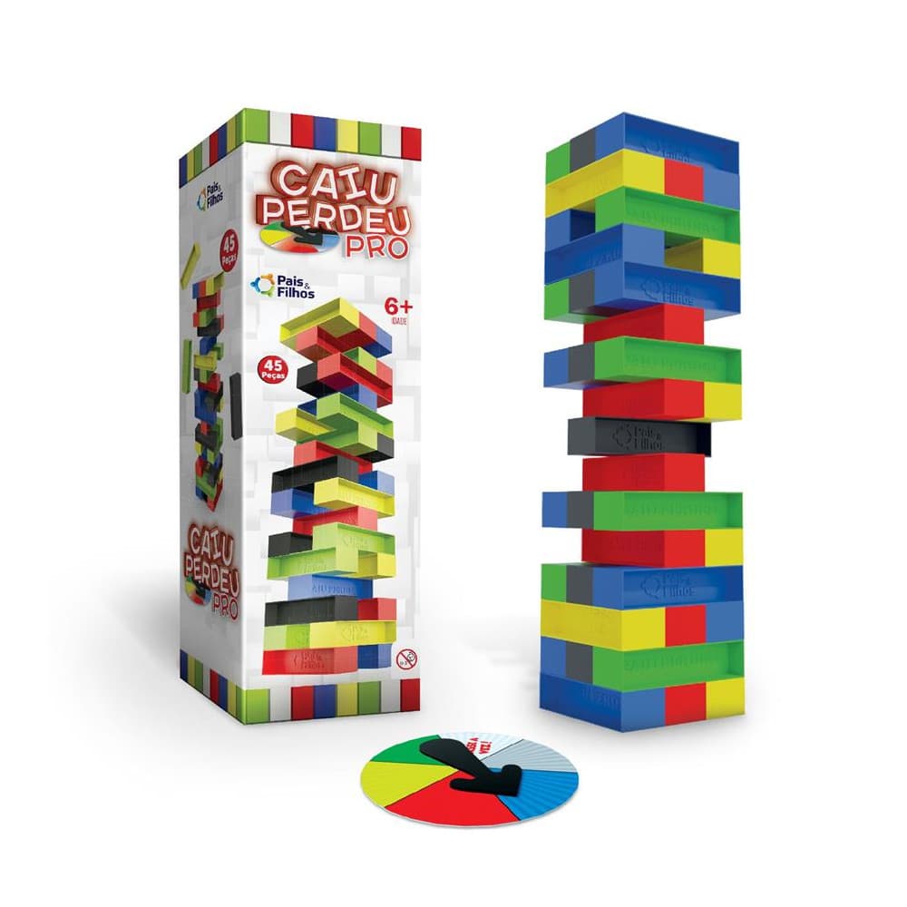 Jogo Montar Caiu Perdeu Colorido PRO 45 Peças Pais E Filhos