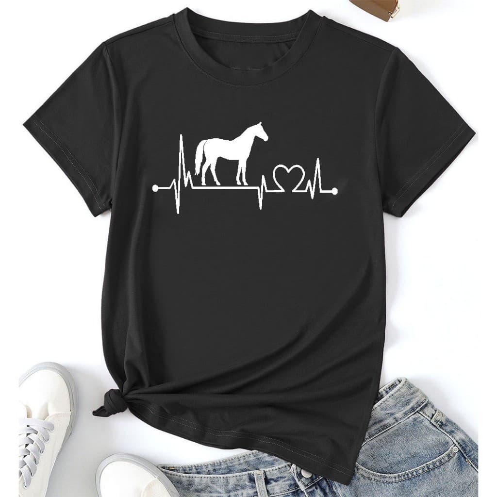 CAMISETA FEMININA  T-SHIRT MANGA CURTA BATIMENTO CARDÍACO.