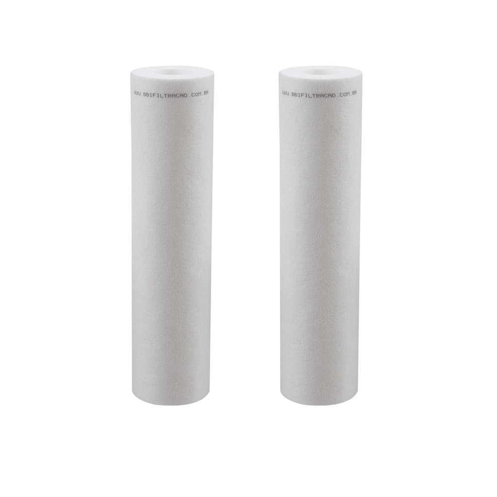 KIT 2 UN Refil BBI Polipropileno Pp10 9 3/4 1.000L/H 5 micra Compativel  POE Planeta Água Pentair