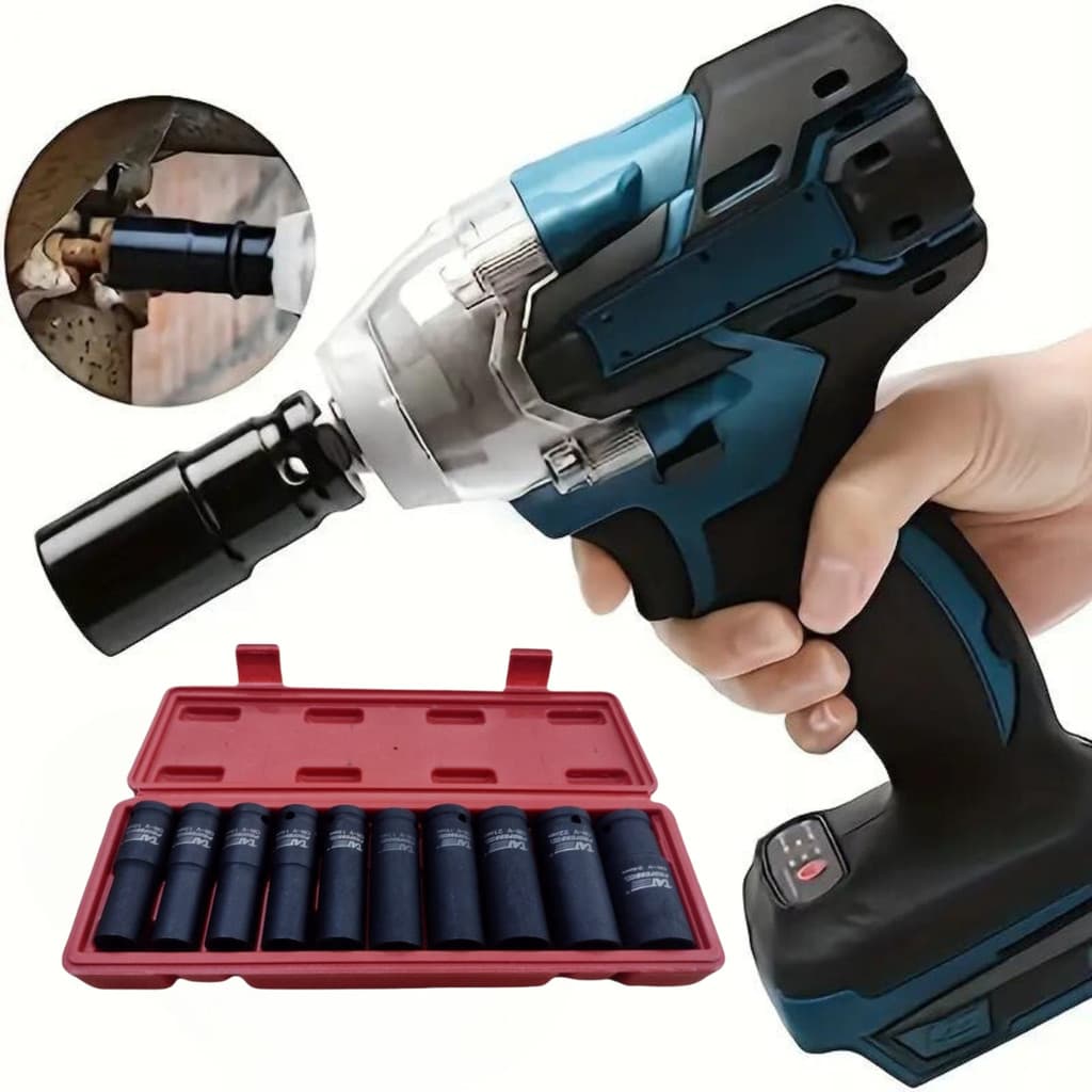 Kit Jogo Soquete De Impacto Longo 1/2 Pol 10 Peça 8mm À 24mm